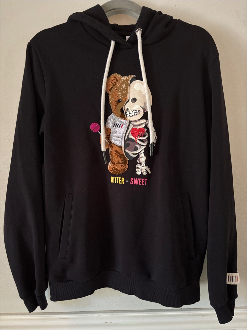 Fifth Loop Bitter Sweet Teddy Bear Skeleton Graphic Pullover Hoodie
